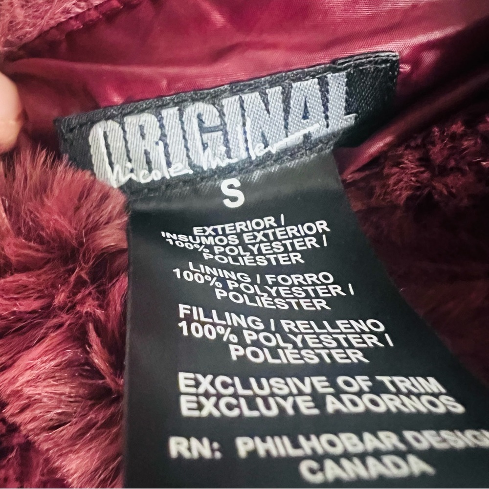 Nicole Miller Reversible Vest — Faux Fur & Quilted Warmth Burgundy
